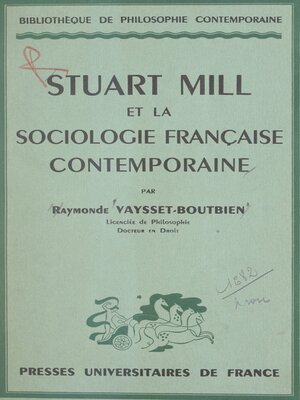 cover image of Stuart Mill et la sociologie française contemporaine